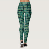 Jade und Türkis mit Gold Leggings (Rückseite)