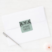 Jade Vintag Wirbel Save the Date Stickers (Umschlag)