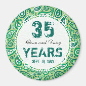 Jade Wedding Anniversary Paisley Pattern Magnet (Vorne)