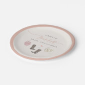 JADE Wine Cowgirl Country Bachelorette Itinerary Pappteller (Schrägansicht)