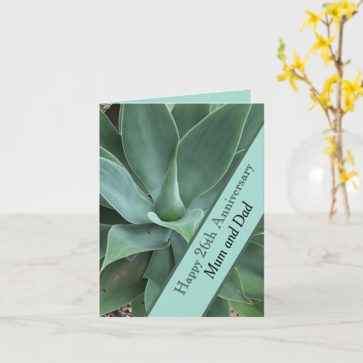 Jade zum 26. Hochzeitstag Karte (Gelbe Blume)