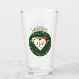 Jadefarbe zum 3. Hochzeitstag Glas