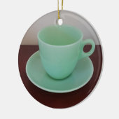 Jadeite Fire-King Cup Saucer Keramik Ornament (Links)