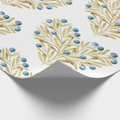 J'adore. Adore Fall. Herbstlaube und Blaubeeren Geschenkpapier (Ecke)