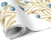 J'adore. Adore Fall. Herbstlaube und Blaubeeren Geschenkpapier (Rolleneckpunkt)