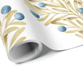 J'adore. Adore Fall. Herbstlaube und Blaubeeren Geschenkpapier (Rolleneckpunkt)