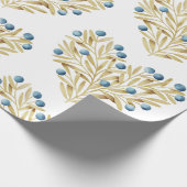 J'adore. Adore Fall. Herbstlaube und Blaubeeren Geschenkpapier (Ecke)