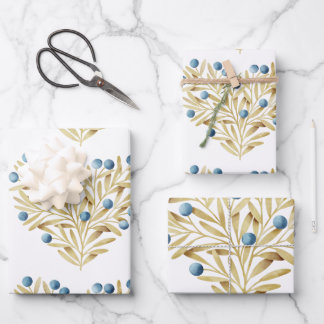 J'adore. Adore Fall. Herbstlaube und Blaubeeren Geschenkpapier Set