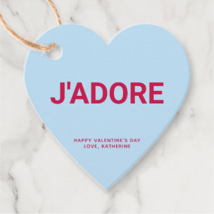 J'adore blauer Herzspass niedlicher Valentinstag B Geschenkanhänger