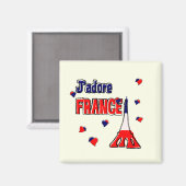 J'Adore France Magnet (Vorderseite/Rückseite)