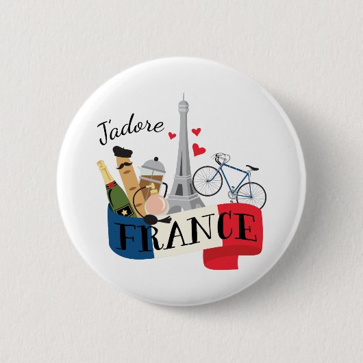 Jadore Frankreich Button (Vorderseite)