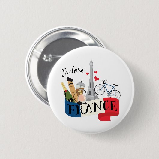 Jadore Frankreich Button (Vorne & Hinten)