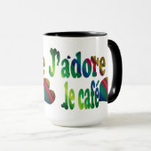 J'adore le café tasse (VorderseiteRechts)