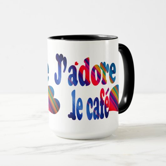 J'adore le café tasse (VorderseiteRechts)