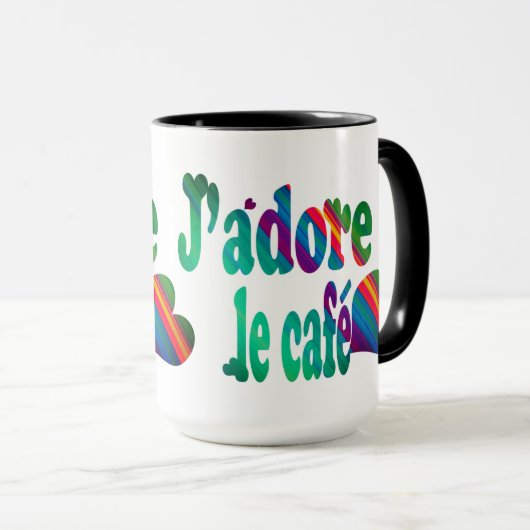 J'adore le café tasse (VorderseiteRechts)