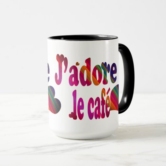 J'adore le café tasse (VorderseiteRechts)