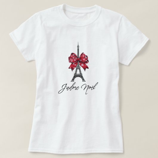 J'adore Noël Eiffel Tower Französisch I Liebe Weih T-Shirt (Design vorne)