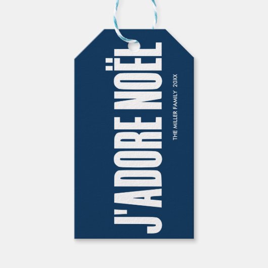 J'adore Noël! Geschenkanhänger (Vorderseite)