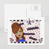 J'adore Paris Diva Postkarte (Vorne/Hinten)