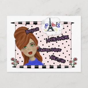 J'adore Paris Diva Postkarte