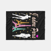 J'ADORE PARIS EIFFEL TOWER DESIGN FLEECEDECKE (Vorderseite (Horizontal))