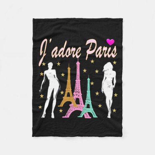 J'ADORE PARIS EIFFEL TOWER DESIGN FLEECEDECKE (Vorderseite)