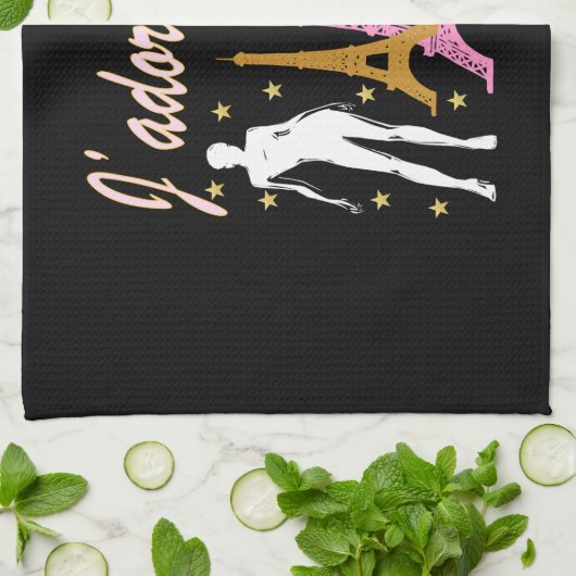 J'ADORE PARIS EIFFEL TOWER DESIGN GESCHIRRTUCH (Gefaltet)