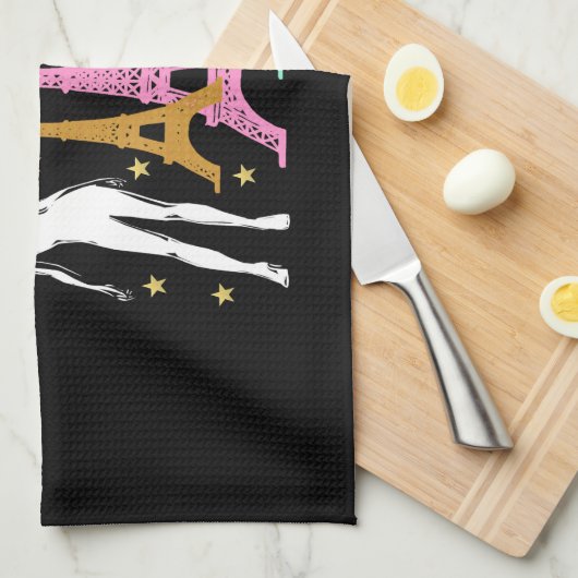 J'ADORE PARIS EIFFEL TOWER DESIGN GESCHIRRTUCH (Viertel Falte)