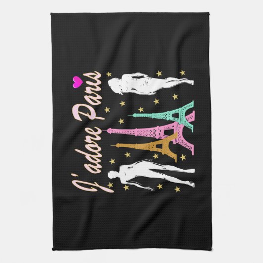 J'ADORE PARIS EIFFEL TOWER DESIGN GESCHIRRTUCH (Vertikal)