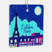 J'adore Paris - Fantasy Paris Unter dem Vollmond Keramikornament (Rechts)