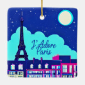 J'adore Paris - Fantasy Paris Unter dem Vollmond Keramikornament (Rückseite)