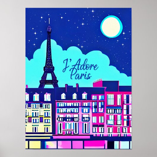 J'adore Paris - Fantasy Paris Unter dem Vollmond Poster (Vorne)
