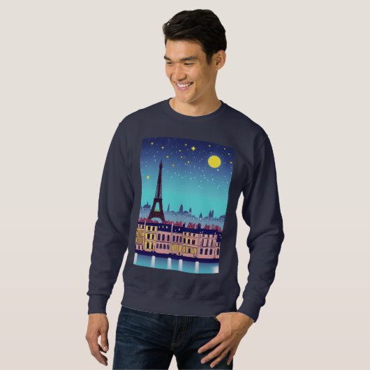 J'adore Paris - Fantasy Paris Unter dem Vollmond Sweatshirt (Vorne ganz)