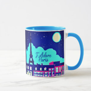 J'adore Paris - Fantasy Paris Unter dem Vollmond Tasse