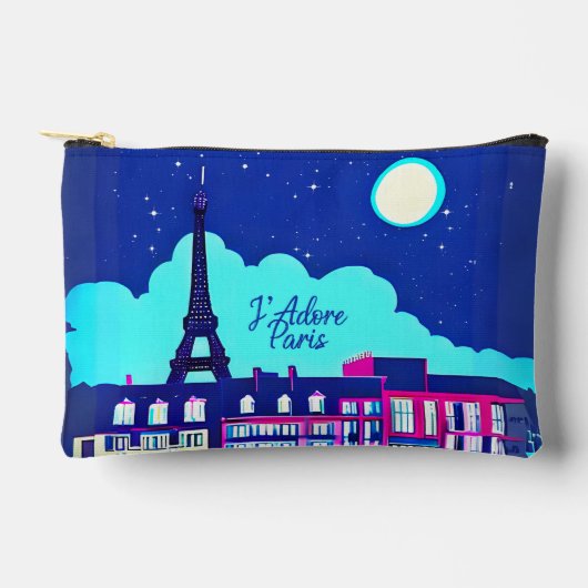 J'adore Paris - Fantasy Paris Unter dem Vollmond Zubehörtasche (Vorderseite)