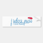j'adore Paris (I Liebe Paris) mit roter Beete Autoaufkleber (Vorne)
