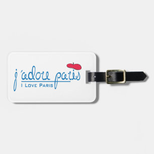 j'adore Paris (I Liebe Paris) mit roter Beete Gepäckanhänger