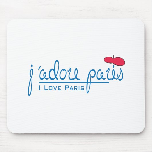 j'adore Paris (I Liebe Paris) mit roter Beete Mousepad (Vorne)