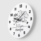 J'Adore Paris I Liebe You Paris Große Wanduhr (Winkel)