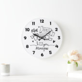 J'Adore Paris I Liebe You Paris Große Wanduhr (Zuhause)