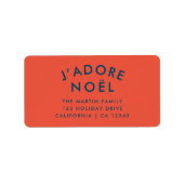 J'adore Weihnachten | Moderne Weihnachts-Rücksende Adressaufkleber (Vorne)