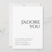 J'adore You Engagement Party Einladung (Vorderseite)
