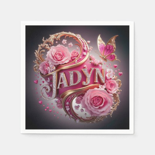 Jadyn, Geburtstag Serviette (Vorderseite)