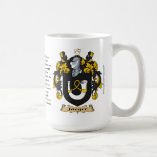 Jaeger, der Ursprung, die Bedeutung und das Wappen Kaffeetasse