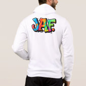 JAF-Graffiti-Stil - bunte urbane Kunsttypografie Hoodie (Rückseite)