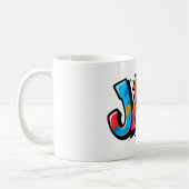JAF-Graffiti-Stil - bunte urbane Kunsttypografie Kaffeetasse (Links)