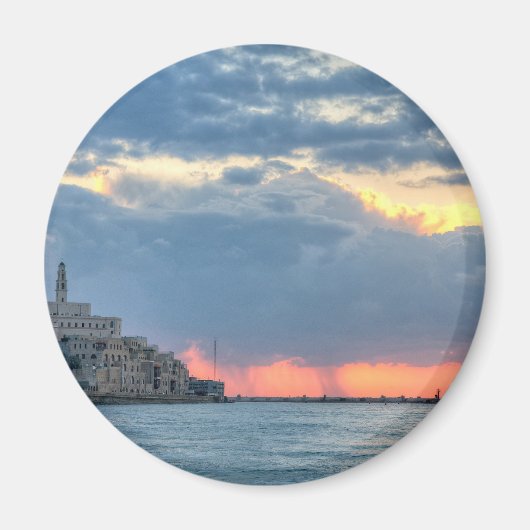 Jaffa bei Sonnenuntergang Magnet (Vorne)