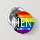 Jag föredrahen pronomen progress pride - button (Vorne & Hinten)