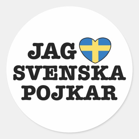 Jag Svenska Pojkar Runder Aufkleber (Vorderseite)