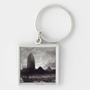 Jagannath Tempel, graviert von A. Picken, 1837 Schlüsselanhänger